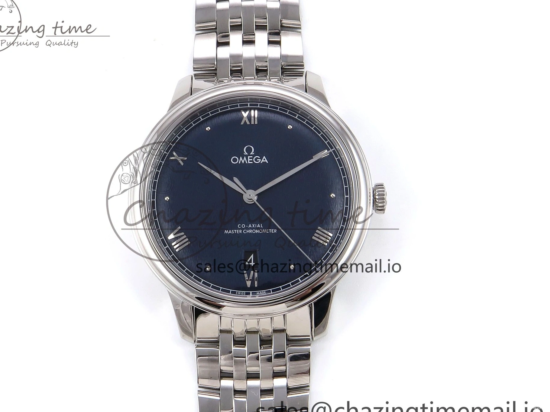 0317 Supportive De Ville Date SS VSF 1:1 Best Edition Blue Dial on SS Bracelet A 7700